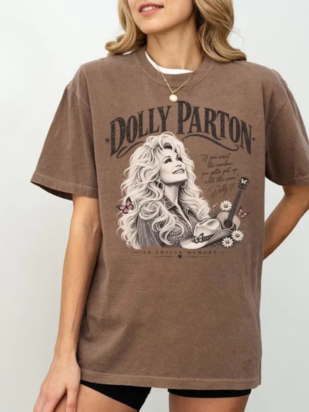 Dolly Parton Country Music Portrait Comfort Color Western Graphic T-Shirt